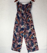 Sadie Sage Floral Jumper Smocked Tube Top Womens S Tropical Print Jumpsuit - £21.07 GBP