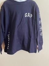Boy&#39;s Gap Kids Crew-Neck Long Sleeve Logo Navy Color T-Shirt Size S /6/7/ NWT - £9.41 GBP