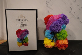 Tresors De Charme Rainbow Bear Super cute decoration multi color With box - $14.84