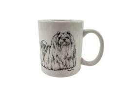 1991 Shih Tzu Dog Rosalinde Porcelain Coffee Cup by Cindy Hand Decorated - $12.66