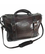 Brown Vinyl Carry On Bag 10x13x18 Luggage Overnight Weekend Shoulder Str... - $21.95