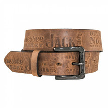 Jack Daniel&#39;s Brown Leather Embossed 1.5&quot; Belt Brown - £37.55 GBP