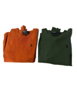 Two Polo Ralph Lauren Pima Cotton V-Neck Pullover Sweaters Small Green &amp;... - €38,37 EUR
