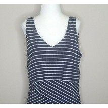 Coco Bianco Womens 2 Piece Top Medium Shirt XL Navy White Stripe Layered... - £15.81 GBP