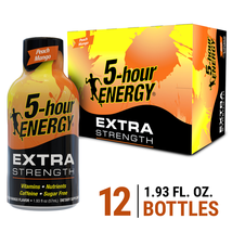 Peach Mango Extra Strength 5 Hour Energy Shots 12 Pack - $34.99