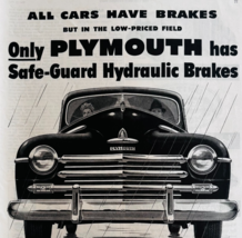 1947 Plymouth Advertisement Vintage Automobilia Safe Guard Brakes DWUU5 - $480.35 MXN