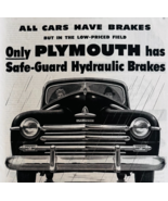 1947 Plymouth Advertisement Vintage Automobilia Safe Guard Brakes DWUU5 - $34.31 CAD
