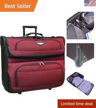Amsterdam Business Rolling Garment Bag, Red, One Size - $124.15