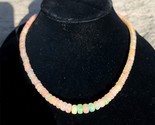 67 Carat Strand Genuine Natural Opal Beads 17&quot; Long 14k Gold Clasp (#J6584) - $678.15