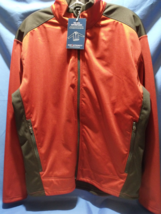 Men Port Authority NWT Rust Black Full Zip Two Tone Soft Shell Jacket Si... - $48.95