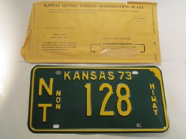 *Unused* LICENSE PLATE Non Highway Tag 1973 KANSAS NT 128 Norton County ... - £14.00 GBP