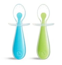 Munchkin Gentle Scoop Silicone Training Spoon Set, Blue/Green, Qty 2, 6+... - £9.15 GBP