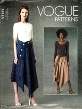 Vogue V1787 Misses 16 to 24 Asymmetrical Wrap Skirt Uncut Sewing Pattern - $23.11