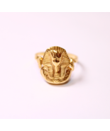 Egyptian Engraved Pharaoh King Tut Ring Gold 18K Stamped Pharaonic 3Gr a... - $421.95