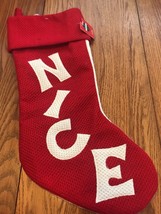 Christmas Stocking Two-sided “haughty &amp; Nice”Ships N 24h - $24.63