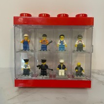 Lego 8 Compartment Mini Figure Wall Hang Storage Display Case + 8 Mini Figures - £37.33 GBP