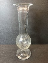 Vintage E.O. Brody Co C-920 Diamond Lattice Style Clear Glass Bud Vase Fluted  - £9.32 GBP