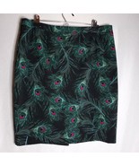 Cleo Women&#39;s Black/Green Peacock Feather Pattern  Fully Lined Skirt Size... - $17.82