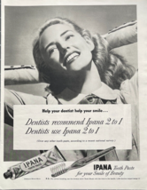 Ipana Tooth Paste For Your Smile Of Beauty Bristol-Myers Vintage Print A... - $16.35