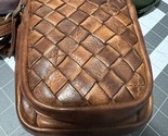 New Genicci Cognac U-Corby  Genuine Leather Crossbody Sling Bag 2 Compar... - £58.03 GBP