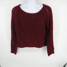 FRESHMAN Juniors Burgundy Long Sleeve Crop Sweater XL NWT $44 - $14.25