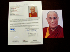 DALAI LAMA TIBETAN SPIRITUAL LEADER TENZIN GYATSO SIGNED AUTO 5X7 PHOTO ... - £388.86 GBP