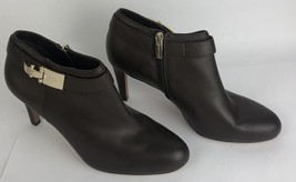 Vince Camuto High Heeled Shoes Brown w / Gold  Zipper Buckle Women’s Siz... - $44.54