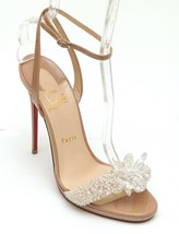 CHRISTIAN LOUBOUTIN Patent Leather Sandal CRYSTAL QUEEN Heel Ankle Strap... - £683.44 GBP