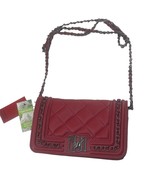 Badgley Mischka Frame Crossbody Red Vegan Leather Chain Flap and Strap B... - €32,65 EUR