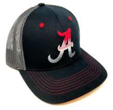 University Of Alabama Crimson Tide Logo Black Grey Mesh Trucker Snapback Hat Cap - £17.15 GBP