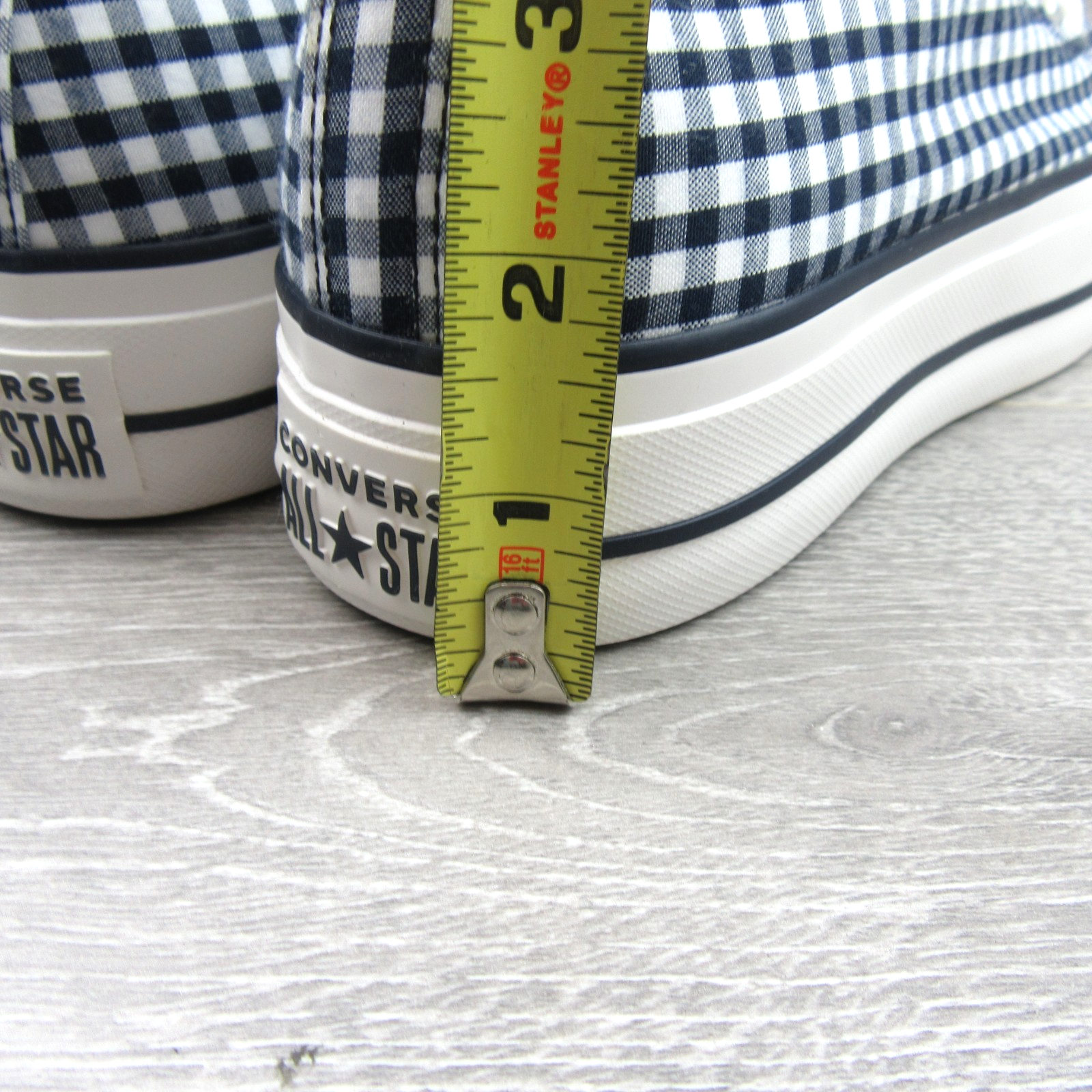 Converse CTAS Lift Platform Gingham Womens Size 8 Obsidian White NEW A13664C Item image 10