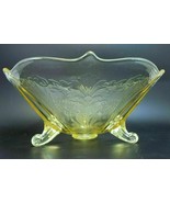 Antique Lancaster Landrum Topaz Yellow Depression Glass 3 Footed Bowl - £18.68 GBP