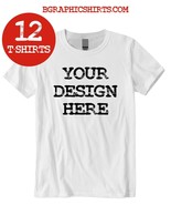 Personalized Custom Silk Screen Printed T-Shirt  12 White T-Shirts 1 Col... - £112.03 GBP