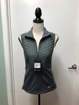 Nike Women&#39;s Dri-Fit Track Jacket Jogging Blended Fabric Vest Gray CU3306 - $44.01+