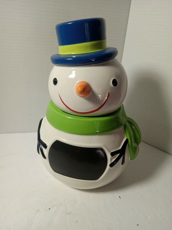Snowman Made by holiday Multicolor For Christmas Cookie jar - £14.99 GBP