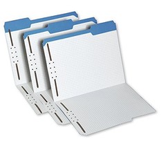 ABC File Folder w/ Interior Grid 2 Fastener, 9 1/2&quot; X 11 5/8&quot;, Blue - Pa... - $34.09