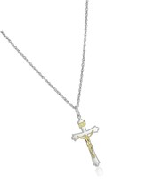 Sterling Silver Two-Tone Ornate Crucifix Cross Pendant , 22 - £198.62 GBP
