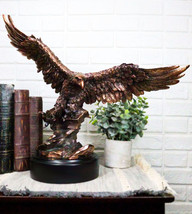 Wings Of Glory King of The Skies Majestic Bald Eagle Soaring Figurine With Base - £100.71 GBP