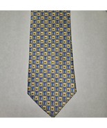 GEOFFREY BEENE 100% Silk Geometric Squares Tie  Blue/Yellow 60&quot; x 3.75&quot; - $239.70 MXN