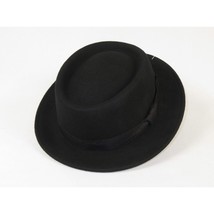 Men's Broner Wool Hat Pork Pie Telescope Crown STOUT 73-701 Black image 3