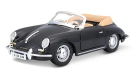 1961 Porsche 356 356B Cabriolet 1/24 Scale Diecast Model - Bburago - BLACK - $29.69