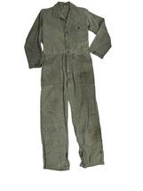 Vtg 40s WW2 US Army HBT 13 Star Coveralls 38R OD Green Herringbone Mecha... - $177.31