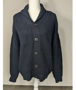 Peregrine NWT 100% British Wool women&#39;s M navy waffle shawl cardigan swe... - £69.20 GBP