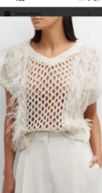 Brunello Cucinelli Feather Jute Cotton Opera Knit Sweater SZ 3XL NWT $ 5999 - £1,198.01 GBP