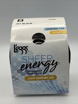 Leggs Sheer Energy Compression Tights Light Support Leg Jet Black B 9706... - $11.76