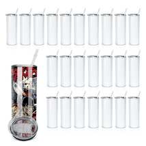 Sublimation 25PK 20oz Blank Gloss or Matte White Straight Stainless Stee... - $99.99+