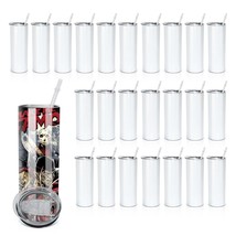 Sublimation 25PK 20oz Blank Gloss or Matte White Straight Stainless Stee... - £78.62 GBP+