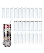 Sublimation 25PK 20oz Blank Gloss or Matte White Straight Stainless Steel Tumble - $99.99 - $104.99