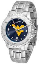 West Virginia Mountaineers Men Competitor Steel AnoChrome Watch - £76.12 GBP