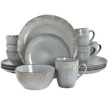 Meritage 16 Piece Reactive Glaze Stoneware Dinnerware Set in Grey - $1,680.25 MXN